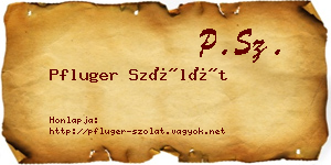 Pfluger Szólát névjegykártya